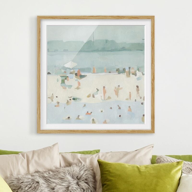 

Póster enmarcado - Sandbank In The Sea I Dimensión LxA: 70cm x 70cm, Marco: Roble