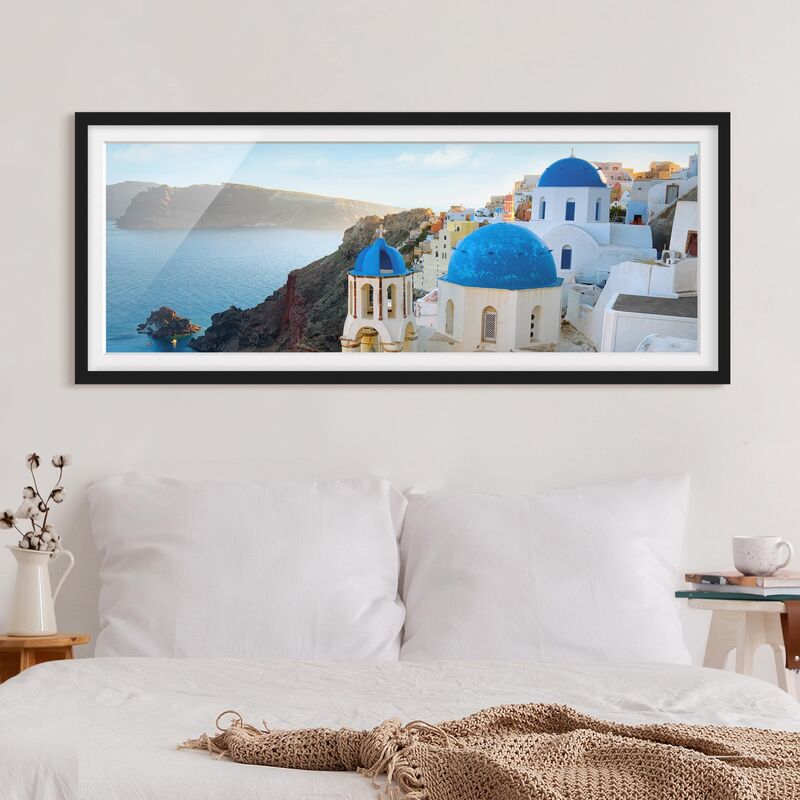 

Póster enmarcado - Santorini Dimensión LxA: 50cm x 130cm, Marco: Negro