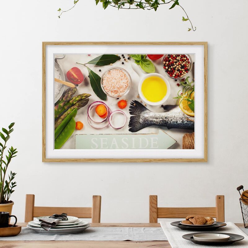 

Póster enmarcado - Seaside Dimensión LxA: 70cm x 100cm, Marco: Roble