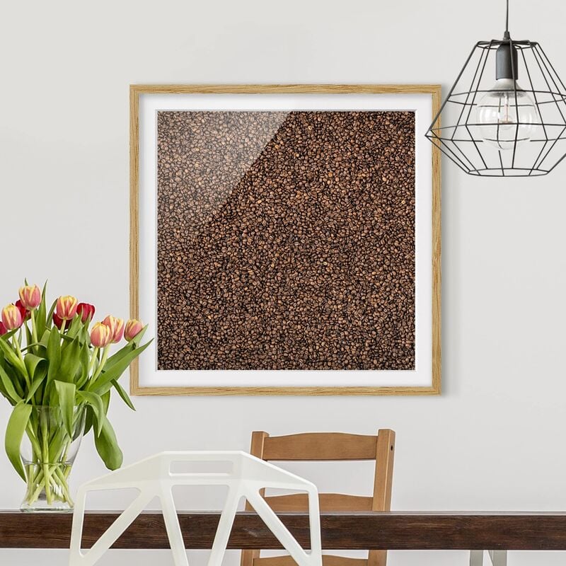 

Póster enmarcado - Sea Of Coffee Dimensión LxA: 70cm x 70cm, Marco: Roble