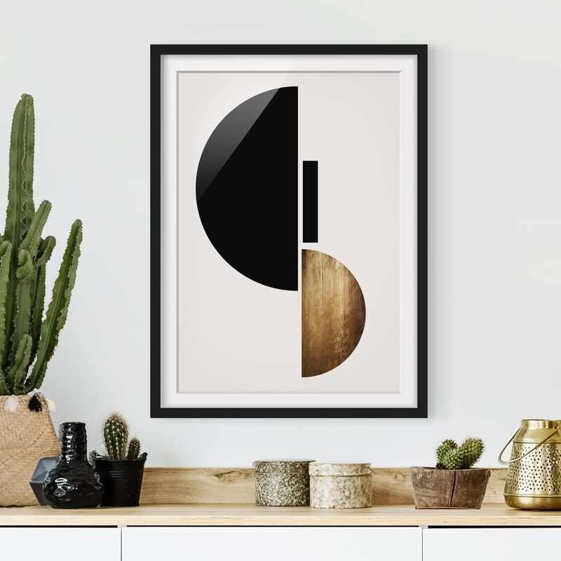 

Póster enmarcado - Semicerchio geometrico I Dimensión LxA: 55cm x 40cm, Marco: Negro