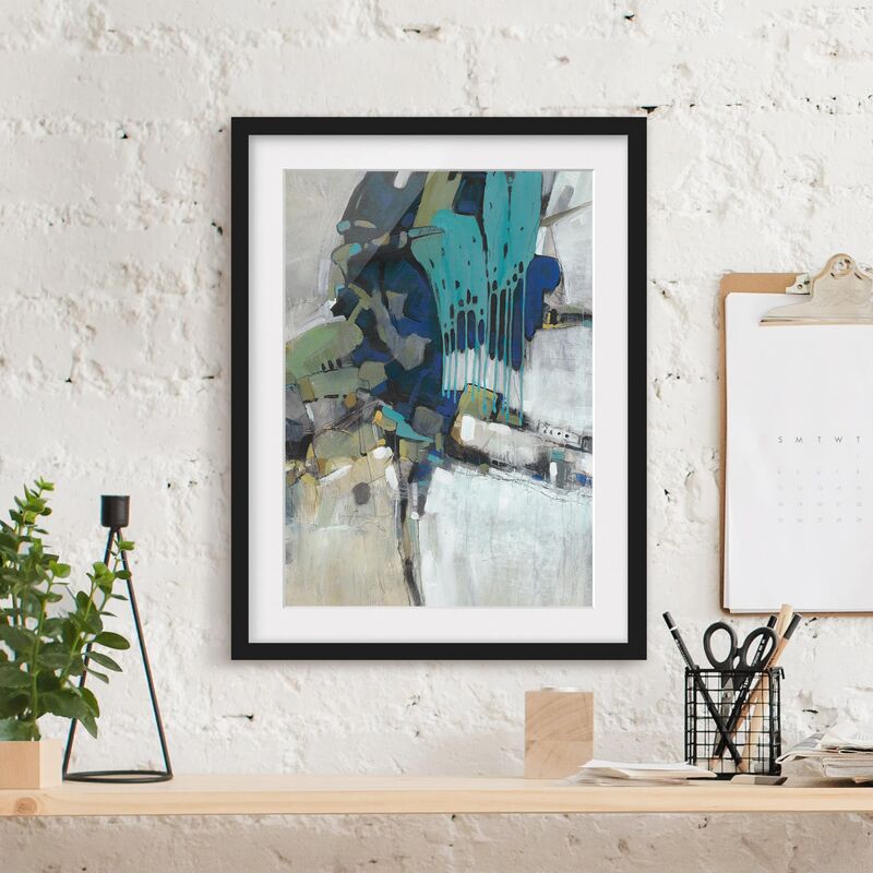 

Póster enmarcado - Separazione I Turchese Dimensión LxA: 100cm x 70cm, Marco: Negro
