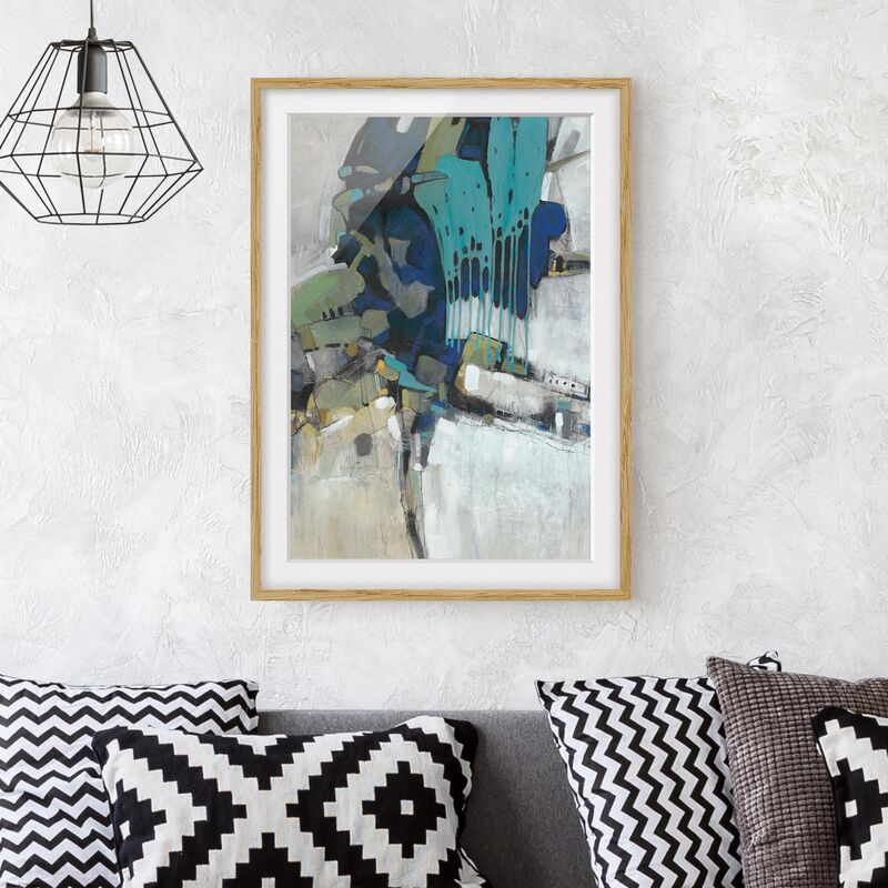 

Póster enmarcado - Separazione I Turchese Dimensión LxA: 24cm x 18cm, Marco: Roble