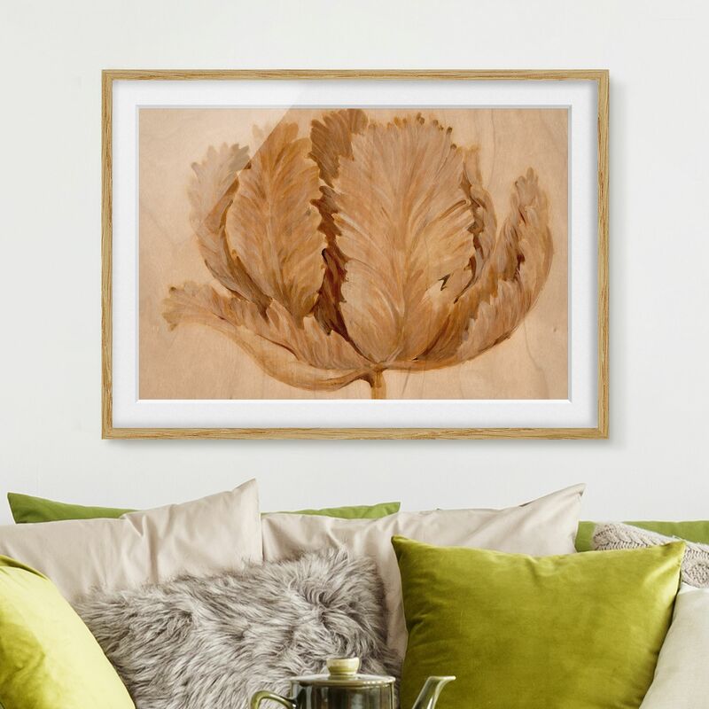 

Póster enmarcado - Seppia Tulip On Wood II Dimensión LxA: 40cm x 55cm, Marco: Roble