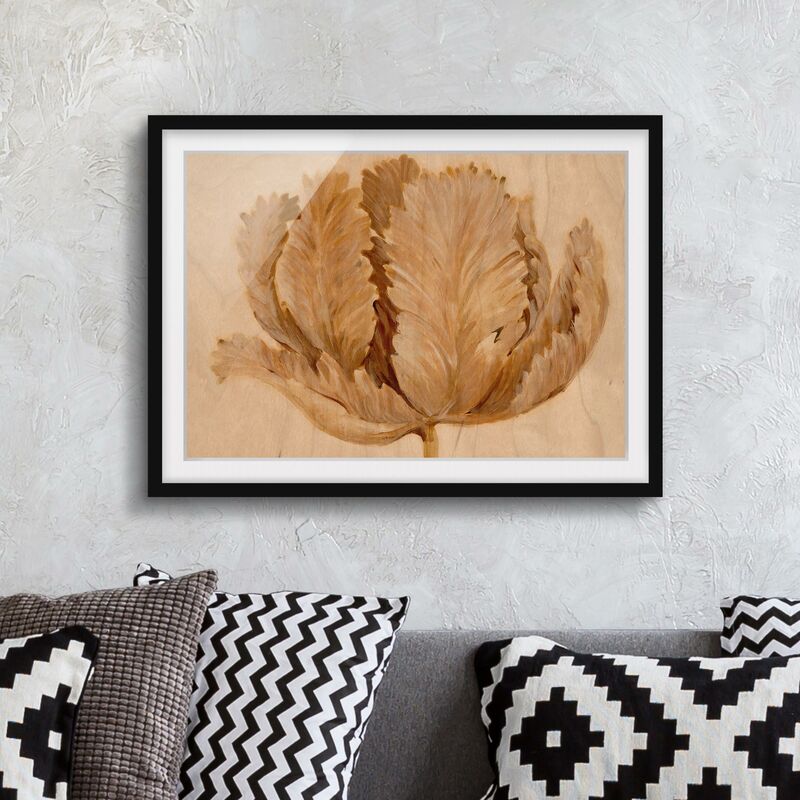 

Póster enmarcado - Seppia Tulip On Wood II Dimensión LxA: 30cm x 40cm, Marco: Negro