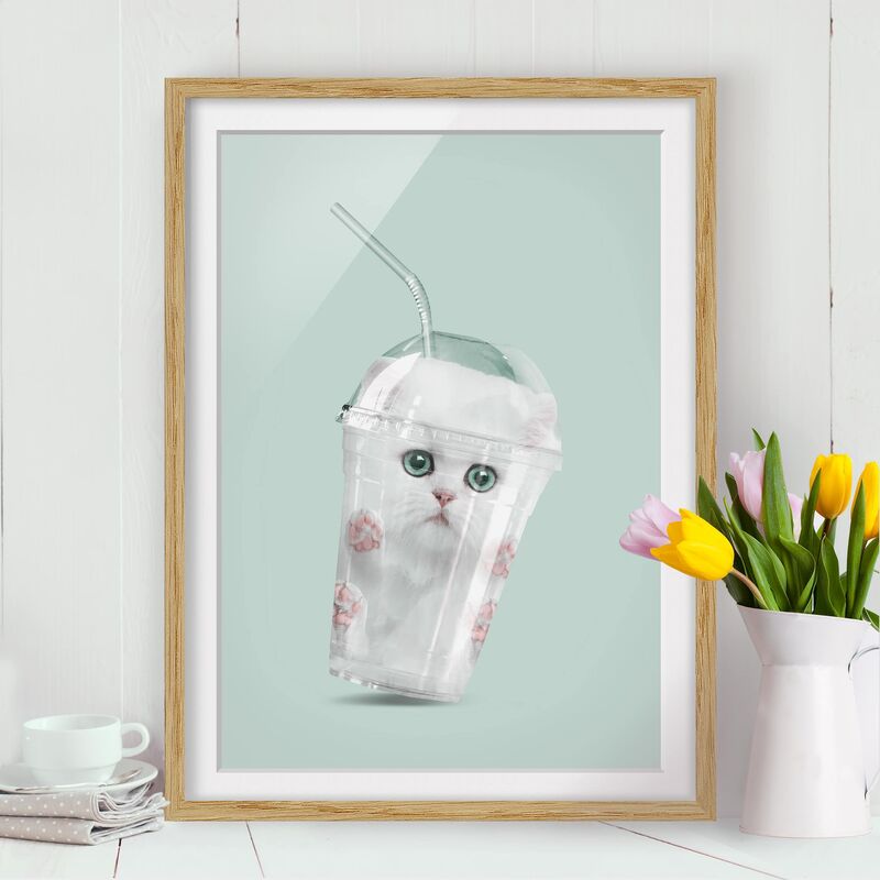 

Póster enmarcado - Agitare Con Gatto Dimensión LxA: 55cm x 40cm, Marco: Roble
