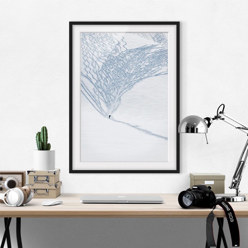 

Póster enmarcado - Skiers In The Alps Dimensión LxA: 100cm x 70cm, Marco: Negro