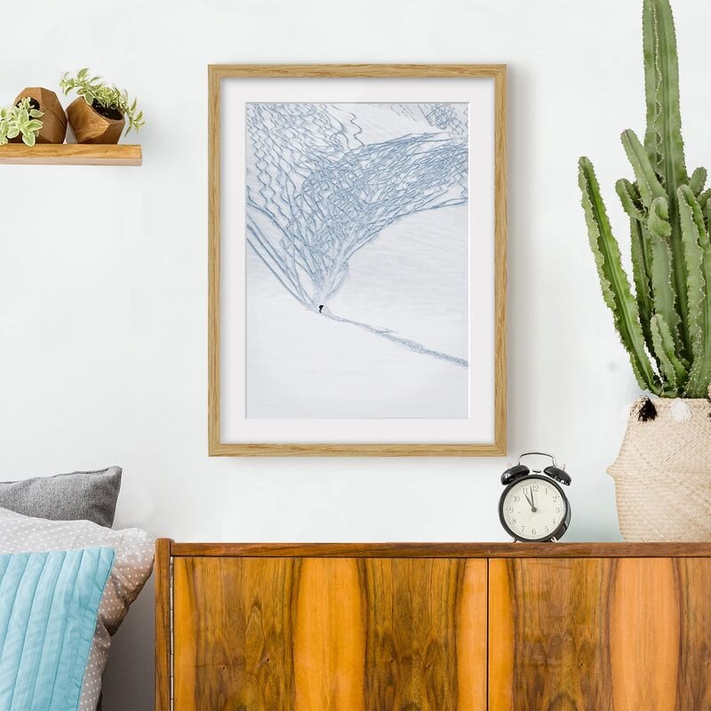 

Póster enmarcado - Skiers In The Alps Dimensión LxA: 55cm x 40cm, Marco: Roble