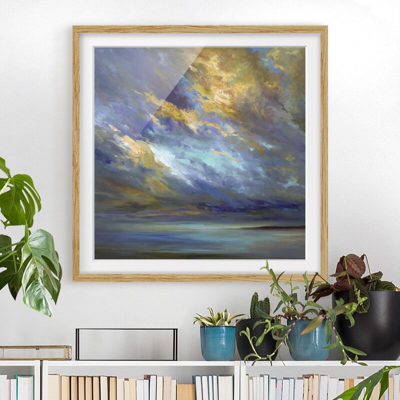 

Póster enmarcado - Sky Over Coast Dimensión LxA: 70cm x 70cm, Marco: Roble