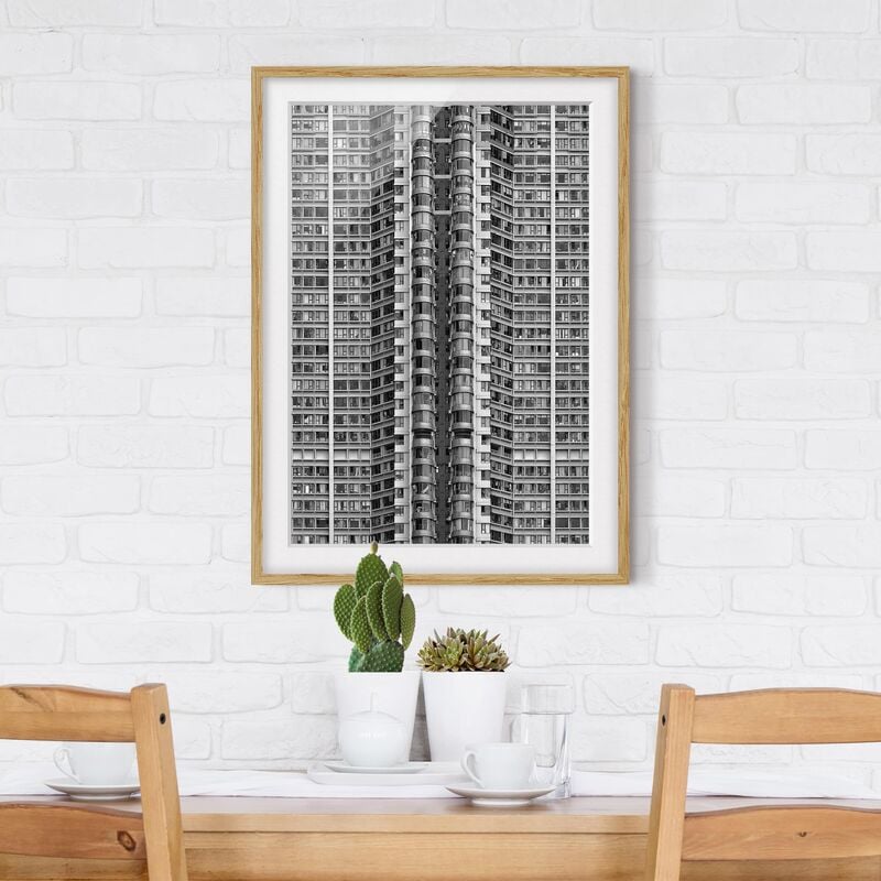 

Póster enmarcado - Skyscraper Dimensión LxA: 100cm x 70cm, Marco: Roble