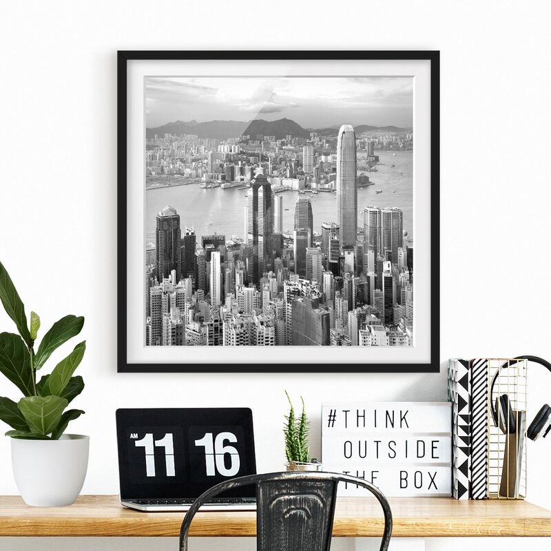 

Póster enmarcado - Skyline Nostalgia Dimensión LxA: 50cm x 50cm, Marco: Negro