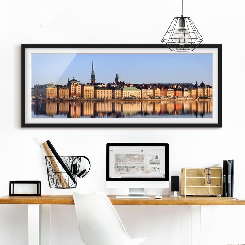 

Póster enmarcado - Skyline Di Stoccolma Dimensión LxA: 20cm x 50cm, Marco: Negro