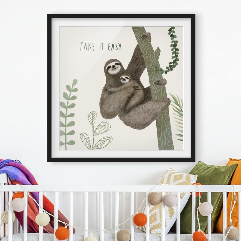 

Póster enmarcado - Sloth Sayings - Easy Dimensión LxA: 30cm x 30cm, Marco: Negro