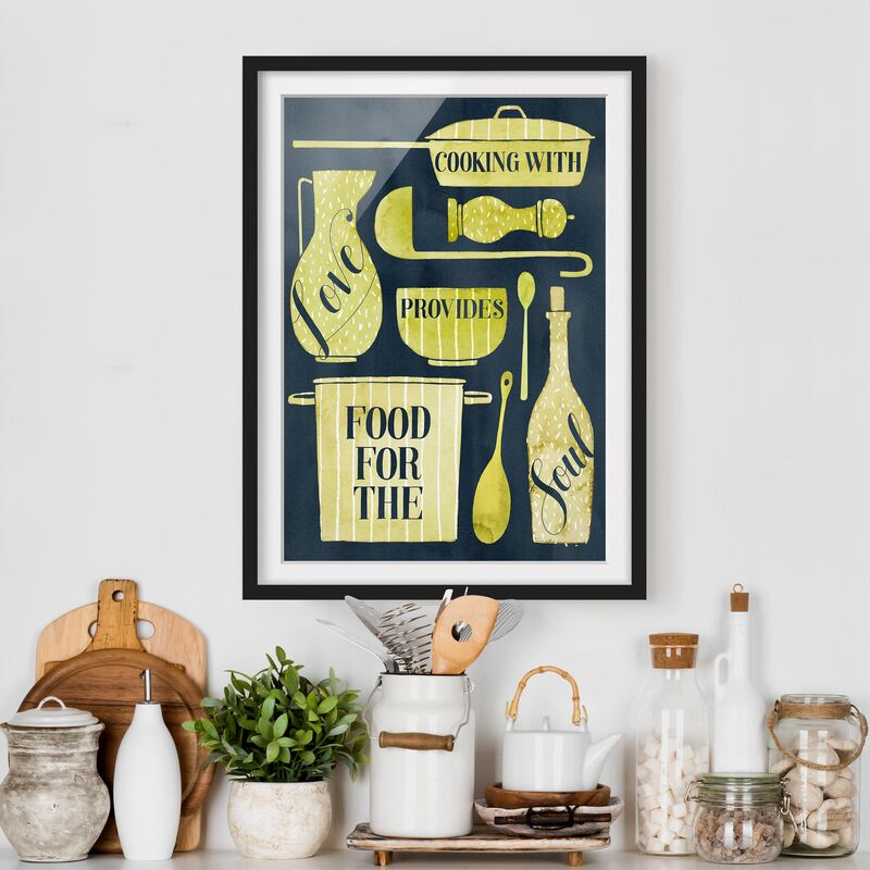 

Póster enmarcado - Soul Food - With Love Dimensión LxA: 40cm x 30cm, Marco: Negro