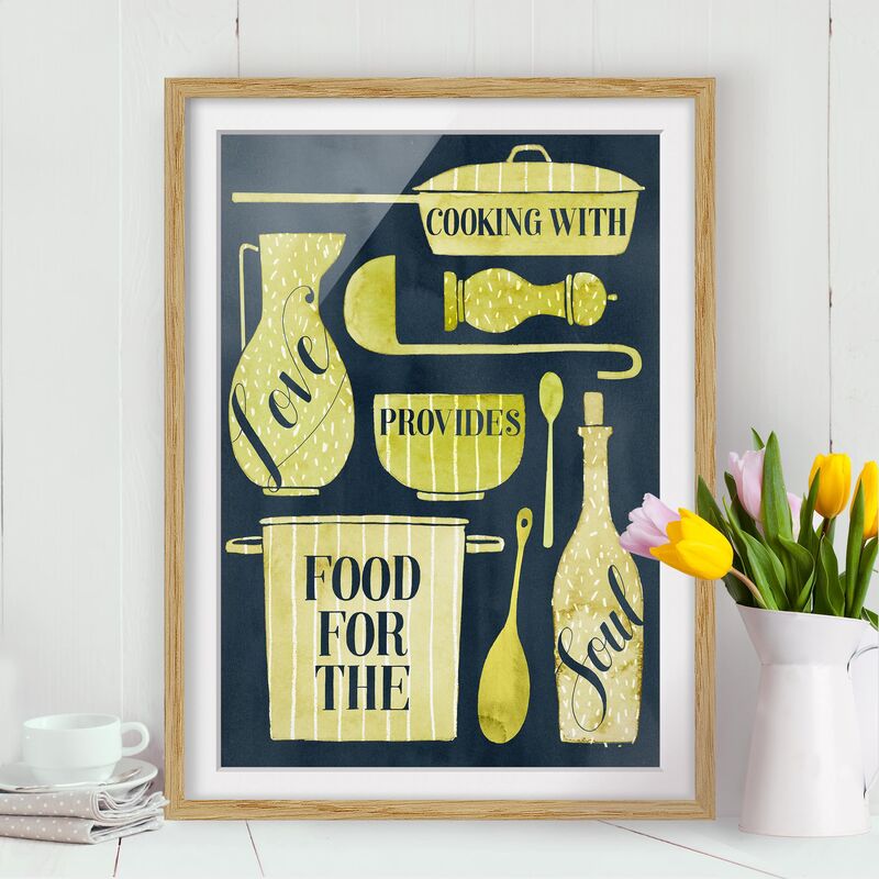 

Póster enmarcado - Soul Food - With Love Dimensión LxA: 55cm x 40cm, Marco: Roble