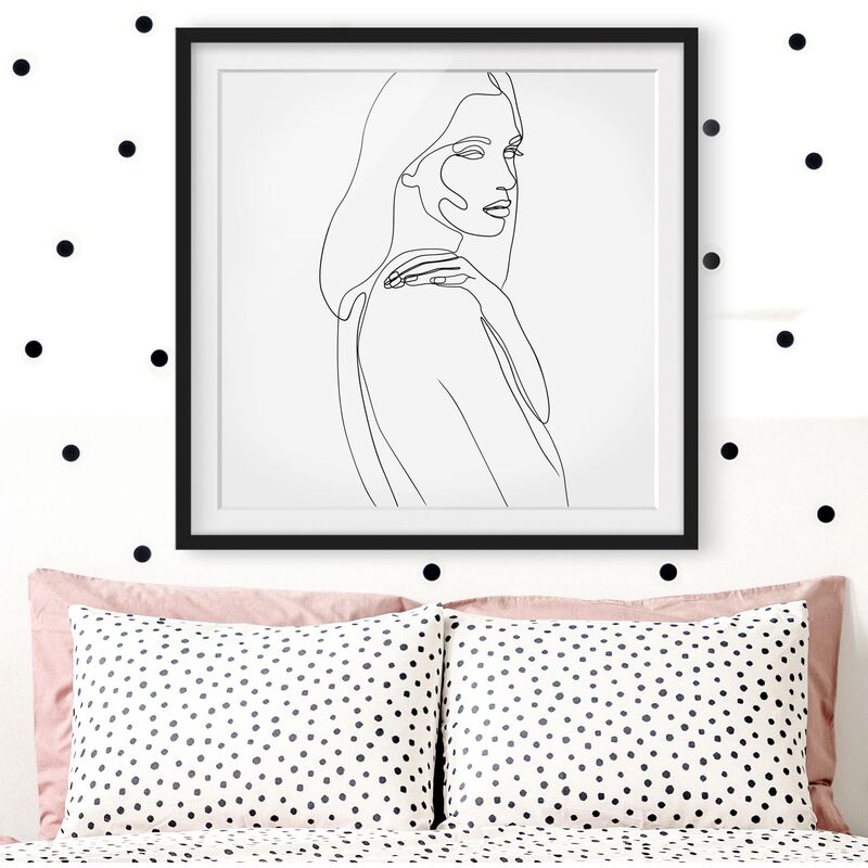 

Póster enmarcado - Spalla di Line Art Woman Bianco e nero Dimensión LxA: 30cm x 30cm, Marco: Negro