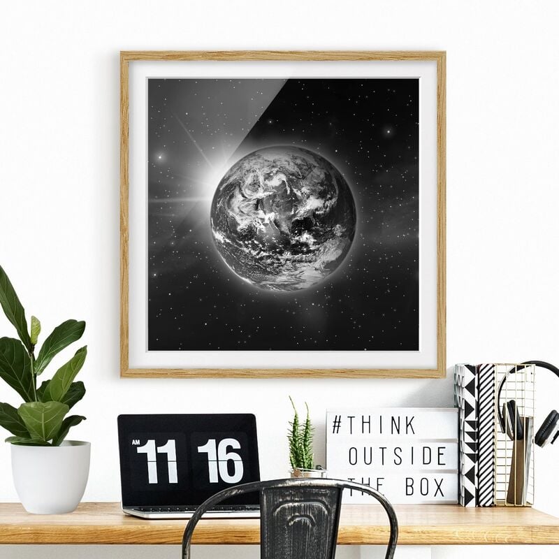 

Póster enmarcado - Space II Dimensión LxA: 30cm x 30cm, Marco: Roble