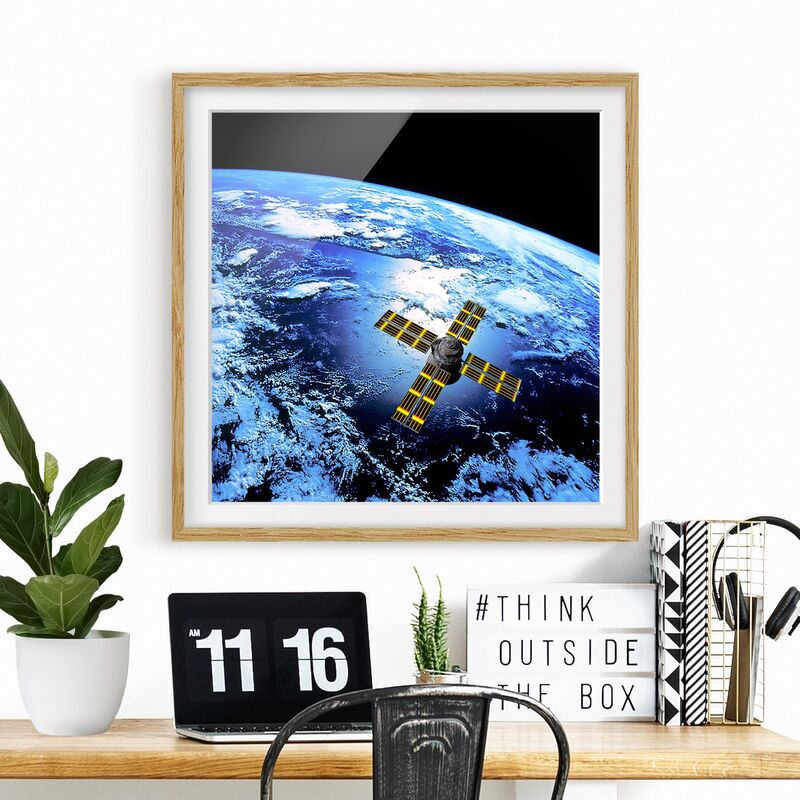 

Póster enmarcado - Space Runner Dimensión LxA: 20cm x 20cm, Marco: Roble