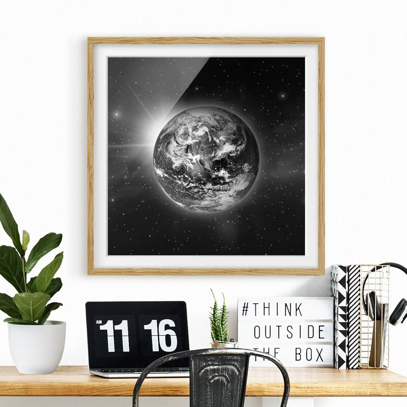 

Póster enmarcado - Space II Dimensión LxA: 20cm x 20cm, Marco: Roble