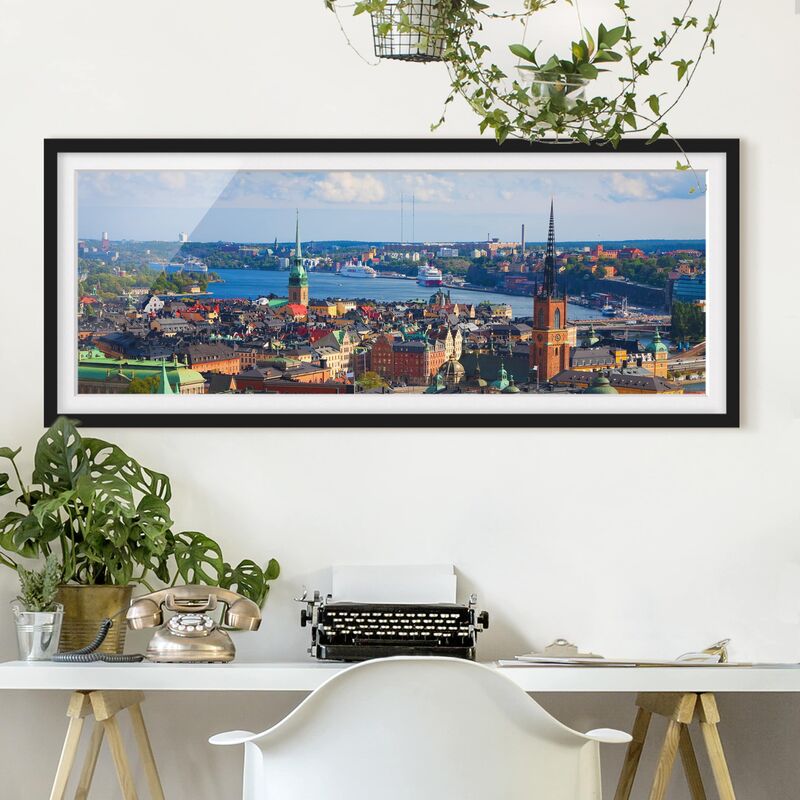 

Póster enmarcado - Stoccolma In Svezia Dimensión LxA: 30cm x 75cm, Marco: Negro