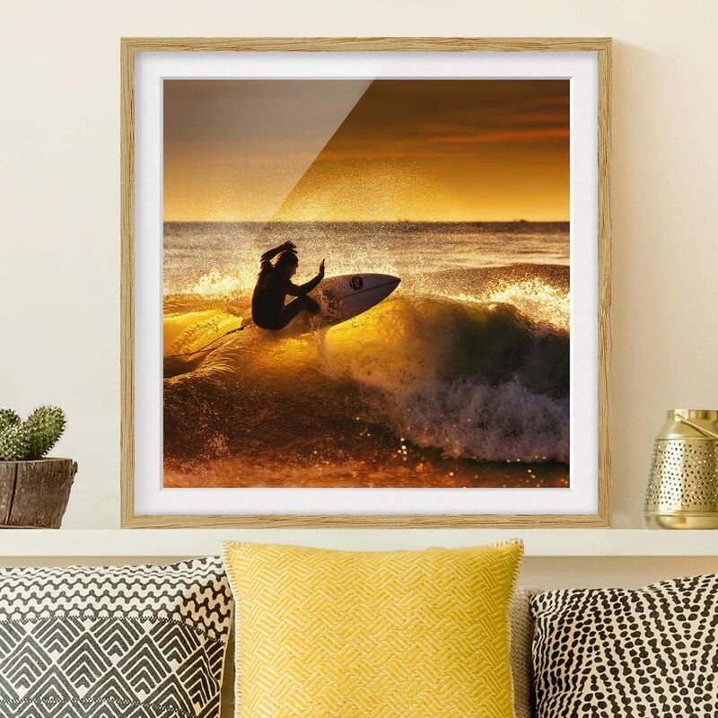 

Póster enmarcado - Sun, Fun And Surf Dimensión LxA: 30cm x 30cm, Marco: Roble