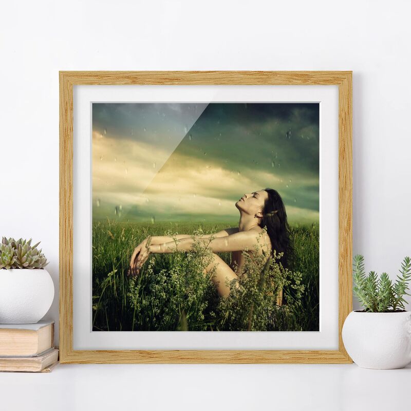 

Póster enmarcado - Summer Rain Dimensión LxA: 30cm x 30cm, Marco: Roble