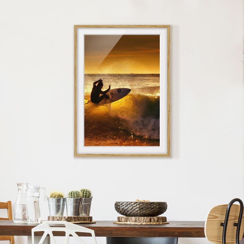 

Póster enmarcado - Sun, Fun And Surf Dimensión LxA: 100cm x 70cm, Marco: Roble