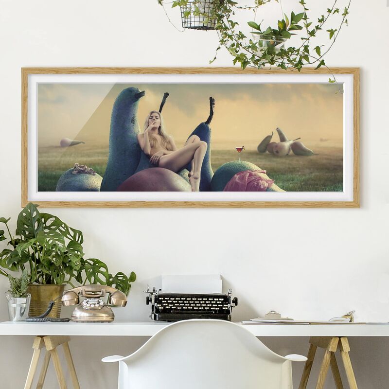 

Póster enmarcado - Domenica Mattina Dimensión LxA: 20cm x 50cm, Marco: Roble