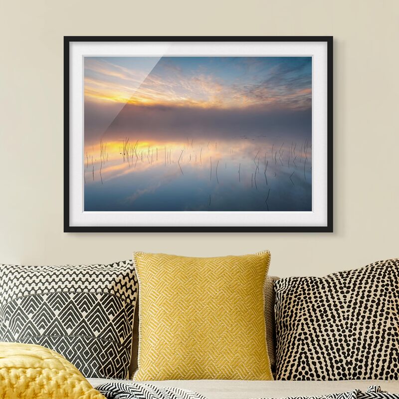 

Póster enmarcado - Alba Lago svedese Dimensión LxA: 50cm x 70cm, Marco: Negro