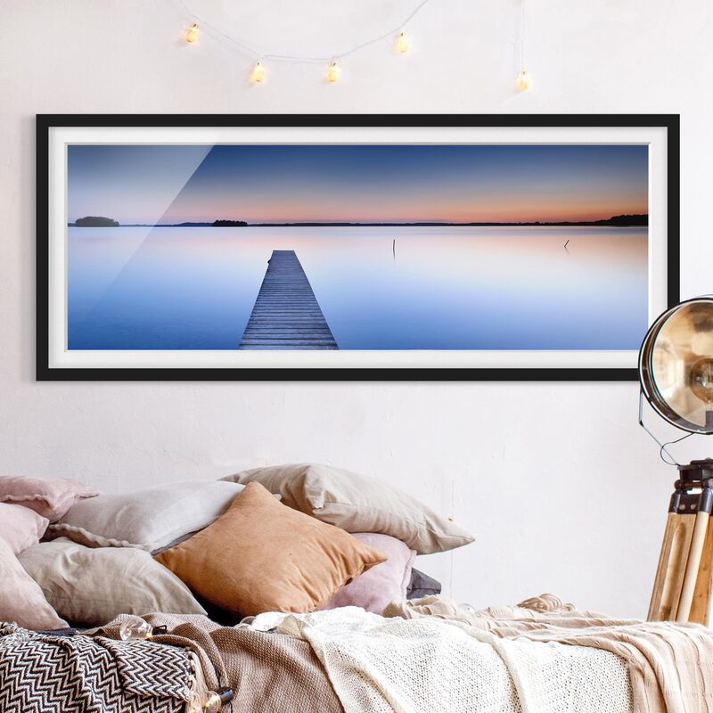 

Póster enmarcado - Sunset At The Wharf Dimensión LxA: 40cm x 100cm, Marco: Negro