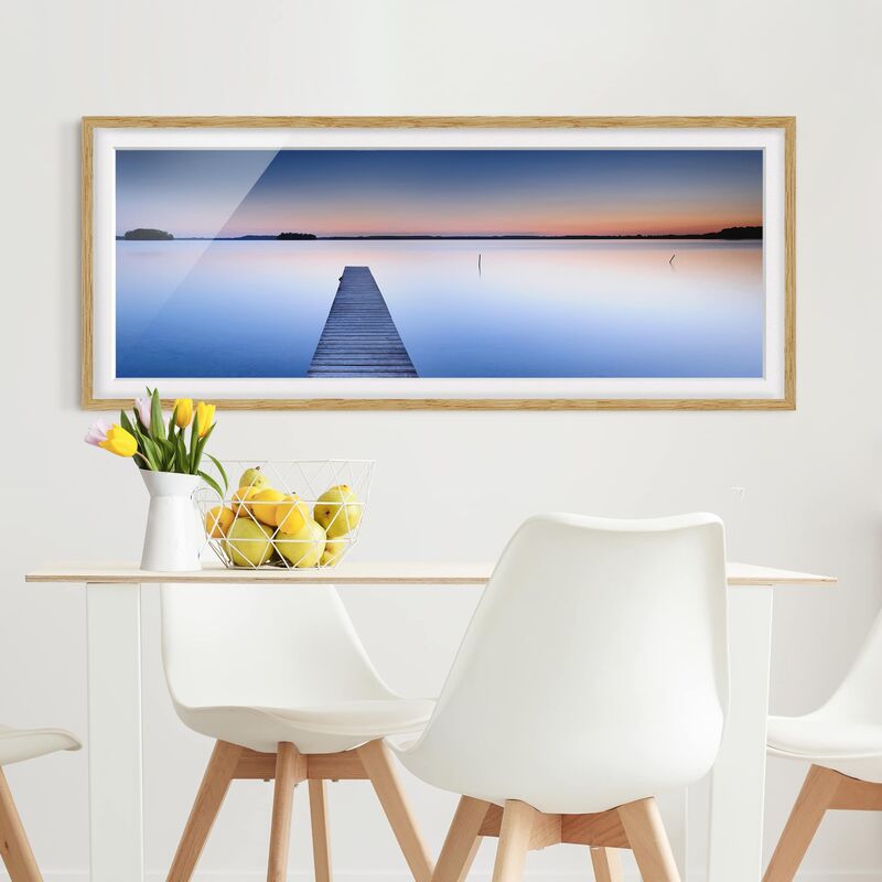 

Póster enmarcado - Sunset At The Wharf Dimensión LxA: 40cm x 100cm, Marco: Roble