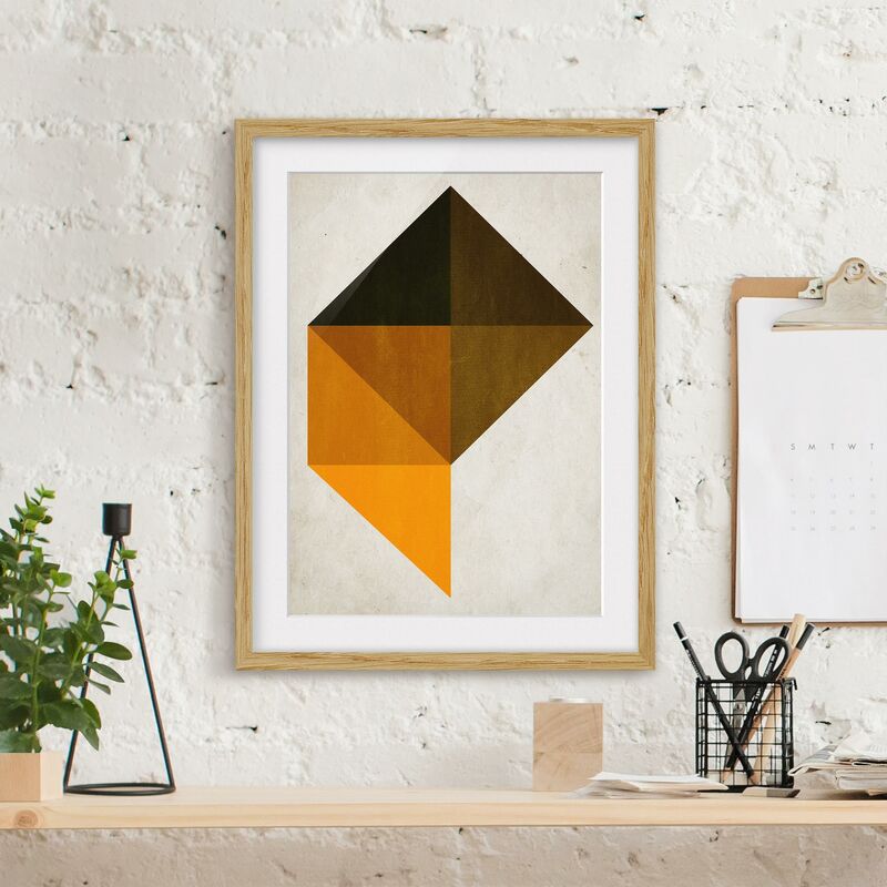 

Póster enmarcado - Trapezio geometrico Dimensión LxA: 24cm x 18cm, Marco: Roble