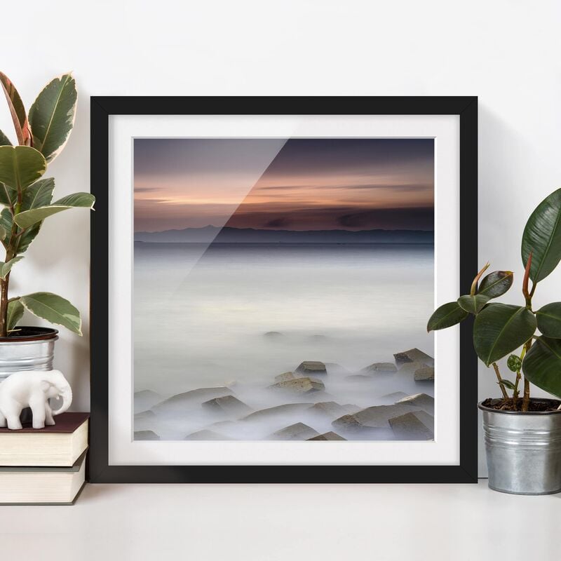 

Póster enmarcado - Tramonto Nella Nebbia Dimensión LxA: 30cm x 30cm, Marco: Negro