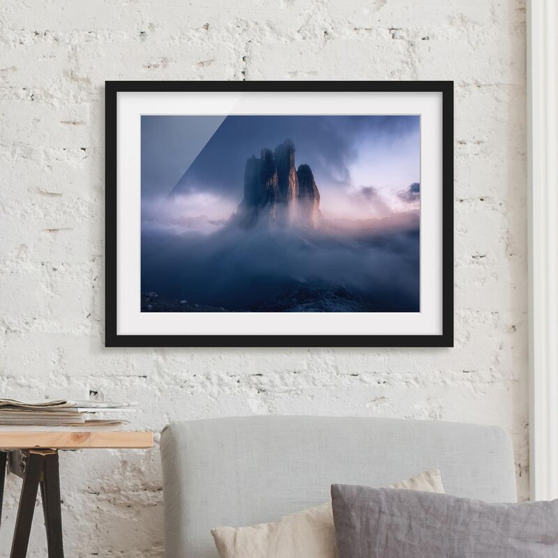 

Póster enmarcado - Tre Cime in azzurro Dimensión LxA: 70cm x 100cm, Marco: Negro