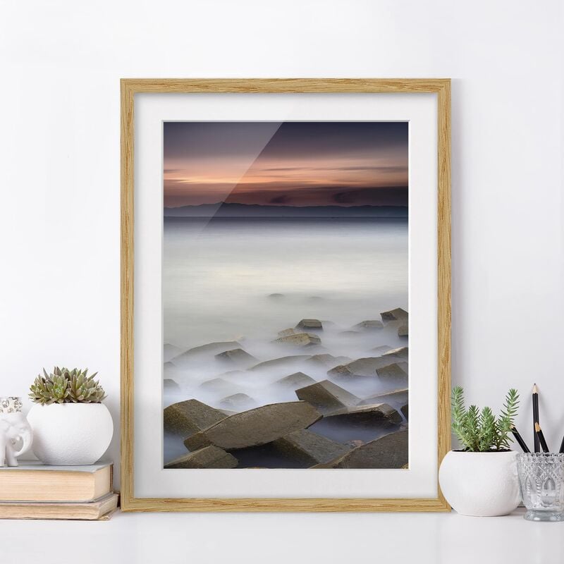 

Póster enmarcado - Tramonto Nella Nebbia Dimensión LxA: 55cm x 40cm, Marco: Roble