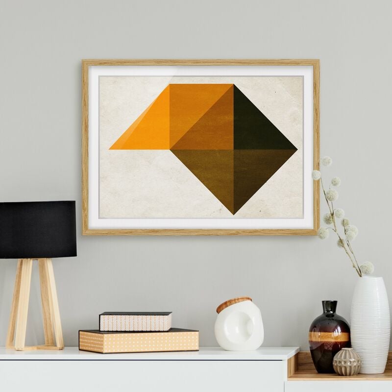 

Póster enmarcado - Trapezio geometrico Dimensión LxA: 30cm x 40cm, Marco: Roble
