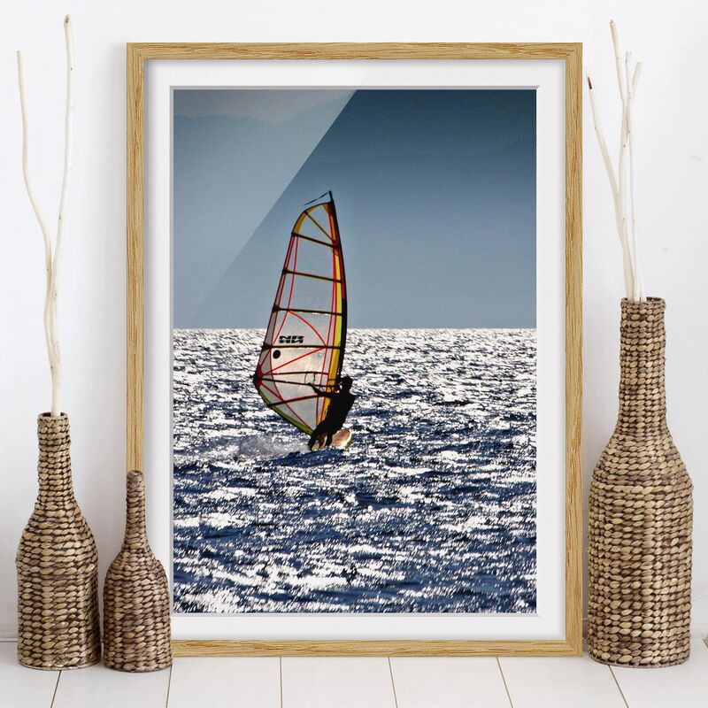 

Póster enmarcado - Surfing Free Dimensión LxA: 55cm x 40cm, Marco: Roble