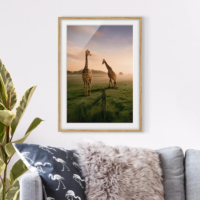 

Póster enmarcado - Surreal Giraffes Dimensión LxA: 55cm x 40cm, Marco: Roble