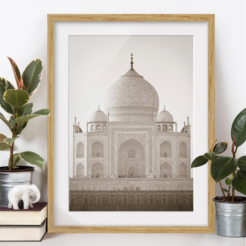 

Póster enmarcado - Taj Mahal Dimensión LxA: 24cm x 18cm, Marco: Roble