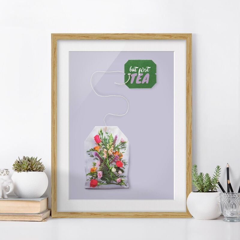 

Póster enmarcado - Tea Flower Dimensión LxA: 55cm x 40cm, Marco: Roble