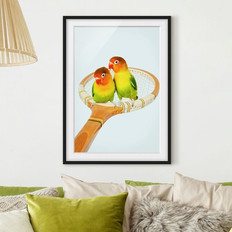 

Póster enmarcado - Tennis Con Uccelli Dimensión LxA: 100cm x 70cm, Marco: Negro