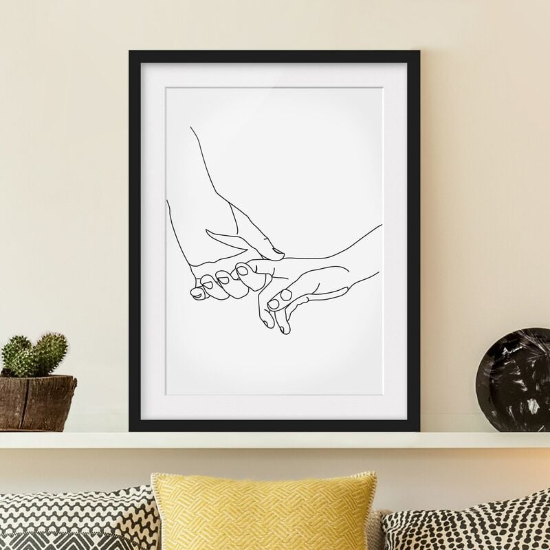 

Póster enmarcado - Tender Mani Line Art Dimensión LxA: 70cm x 50cm, Marco: Negro