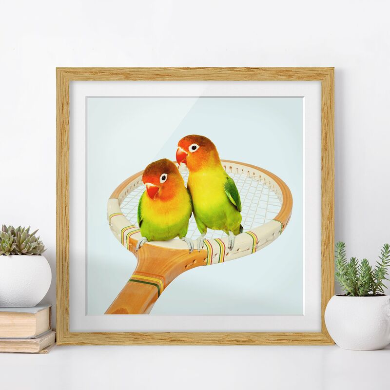 

Póster enmarcado - Tennis Con Uccelli Dimensión LxA: 30cm x 30cm, Marco: Roble