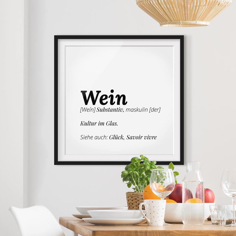 

Póster enmarcado - The Definition Of Wine Dimensión LxA: 50cm x 50cm, Marco: Negro