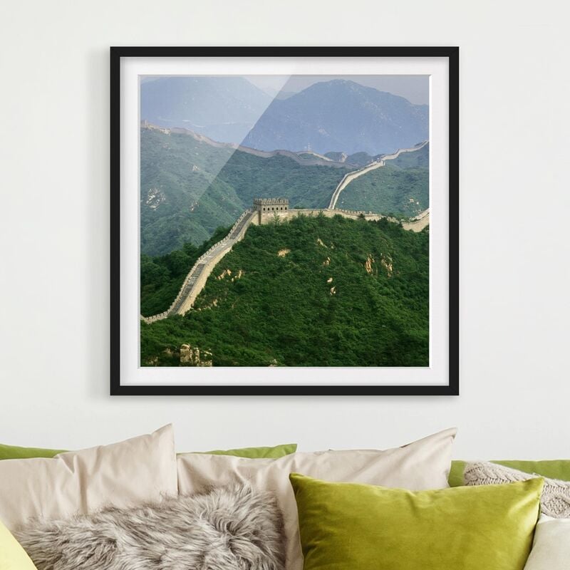 

Póster enmarcado - The Great Wall Of China In The Green Dimensión LxA: 20cm x 20cm, Marco: Negro