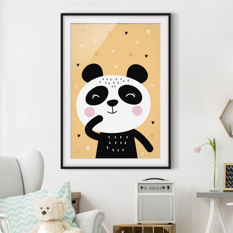 

Póster enmarcado - The Happy Panda Dimensión LxA: 70cm x 50cm, Marco: Negro