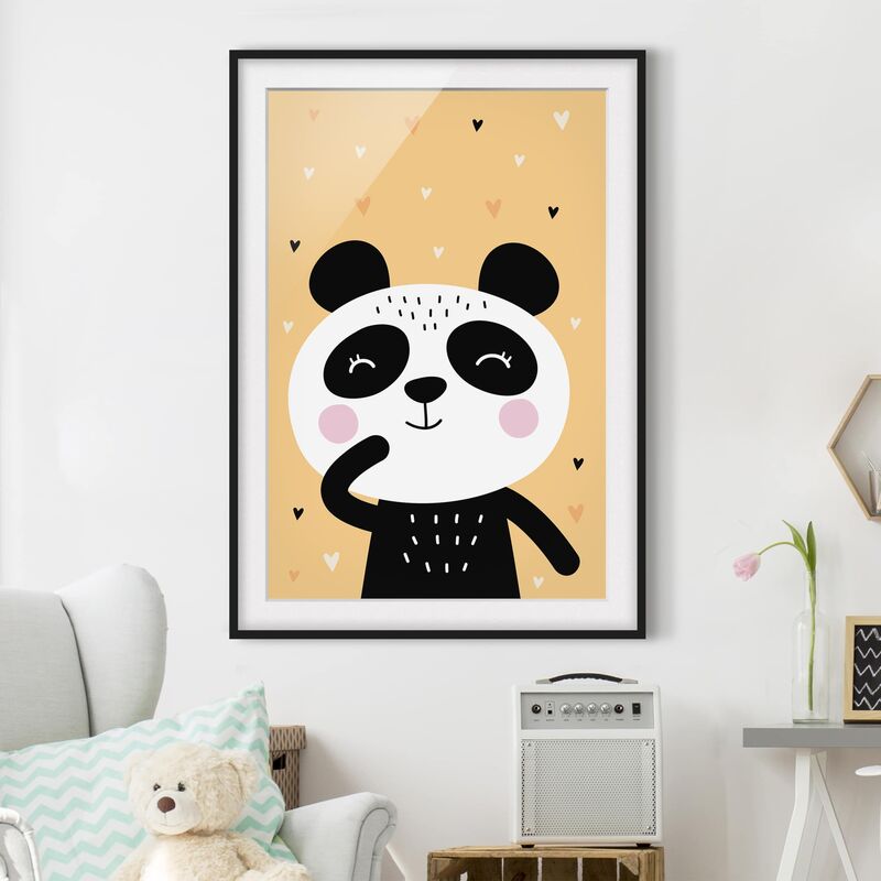 

Póster enmarcado - The Happy Panda Dimensión LxA: 40cm x 30cm, Marco: Negro