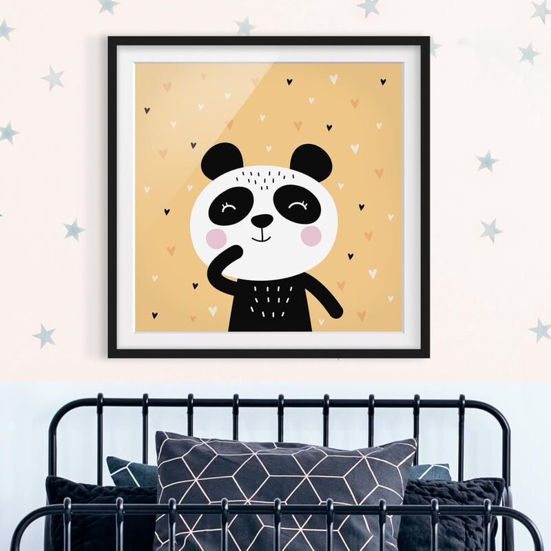 

Póster enmarcado - The Happy Panda Dimensión LxA: 20cm x 20cm, Marco: Negro