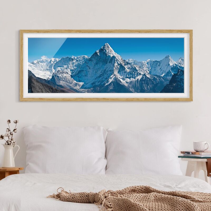 

Póster enmarcado - Himalaya Dimensión LxA: 40cm x 100cm, Marco: Roble