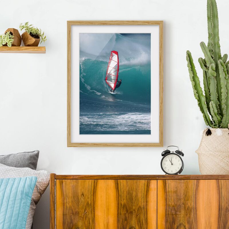 

Póster enmarcado - The Surfer Dimensión LxA: 55cm x 40cm, Marco: Roble